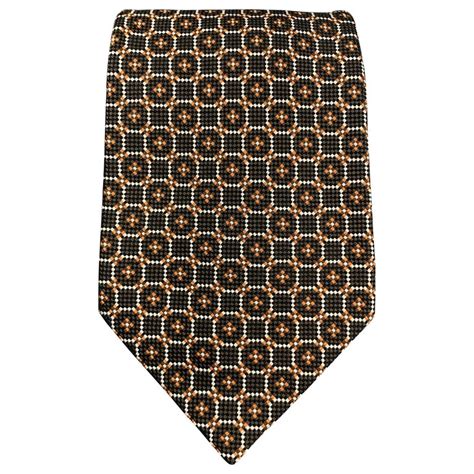 Wool tie Yves Saint Laurent Brown in Wool 